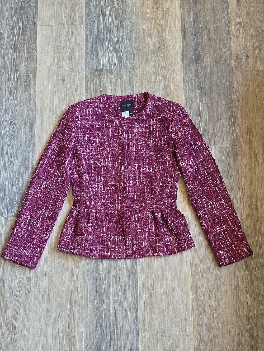 Helene London Tweed Peplum Blazer